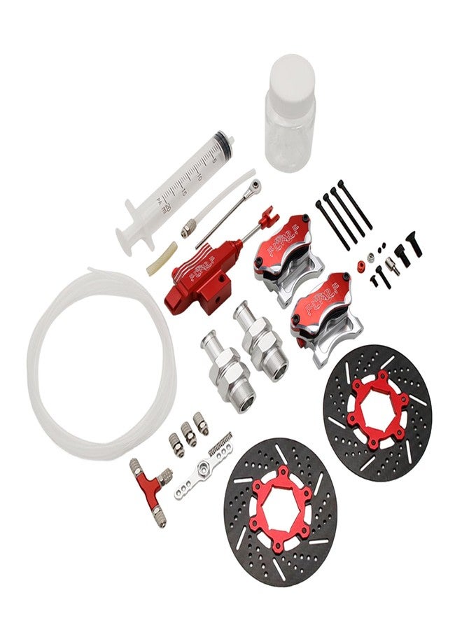 FLMLF Front Wheel Hydraulic Brake System Kit with Metal Calipers and Disc for 1/5 Hpi Rovan Km Baja 5b Ss 5t 5sc RC Car Parts - Image 2